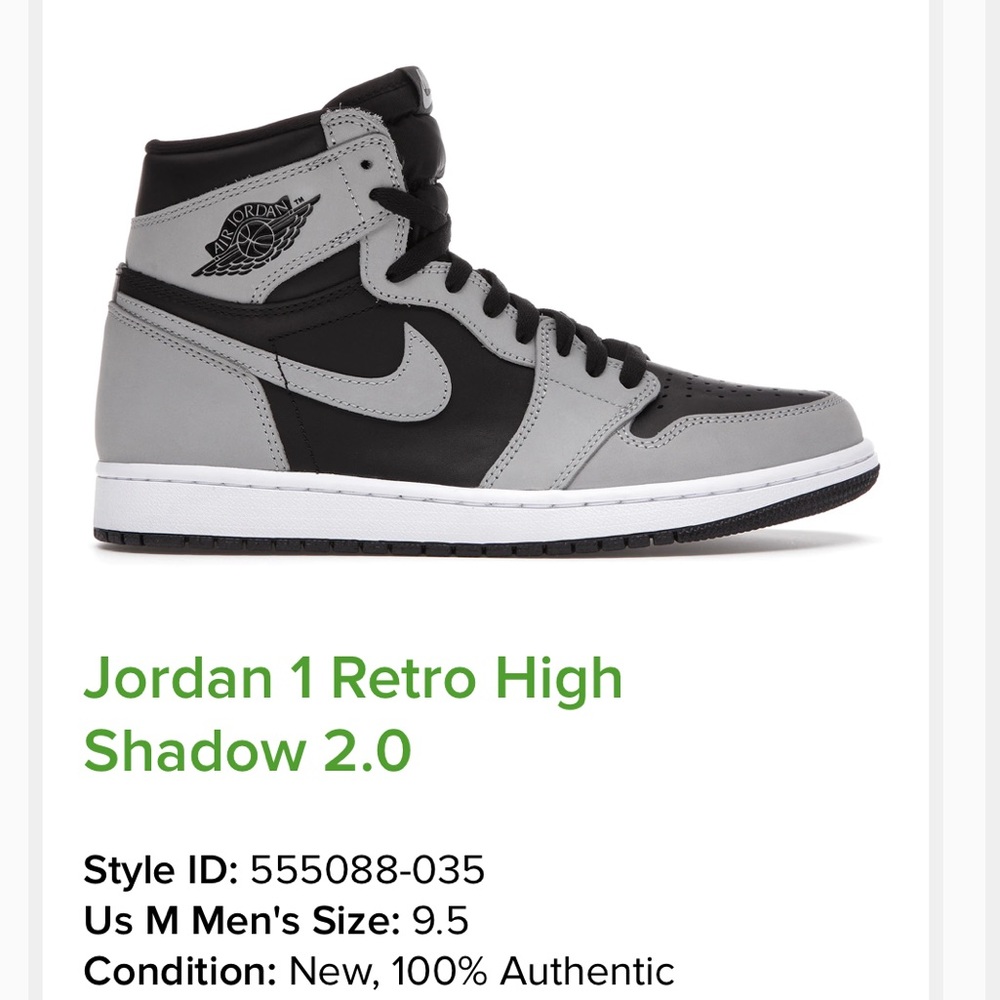 Jordan 1 Retro High Shadow size 9.5 new authentic